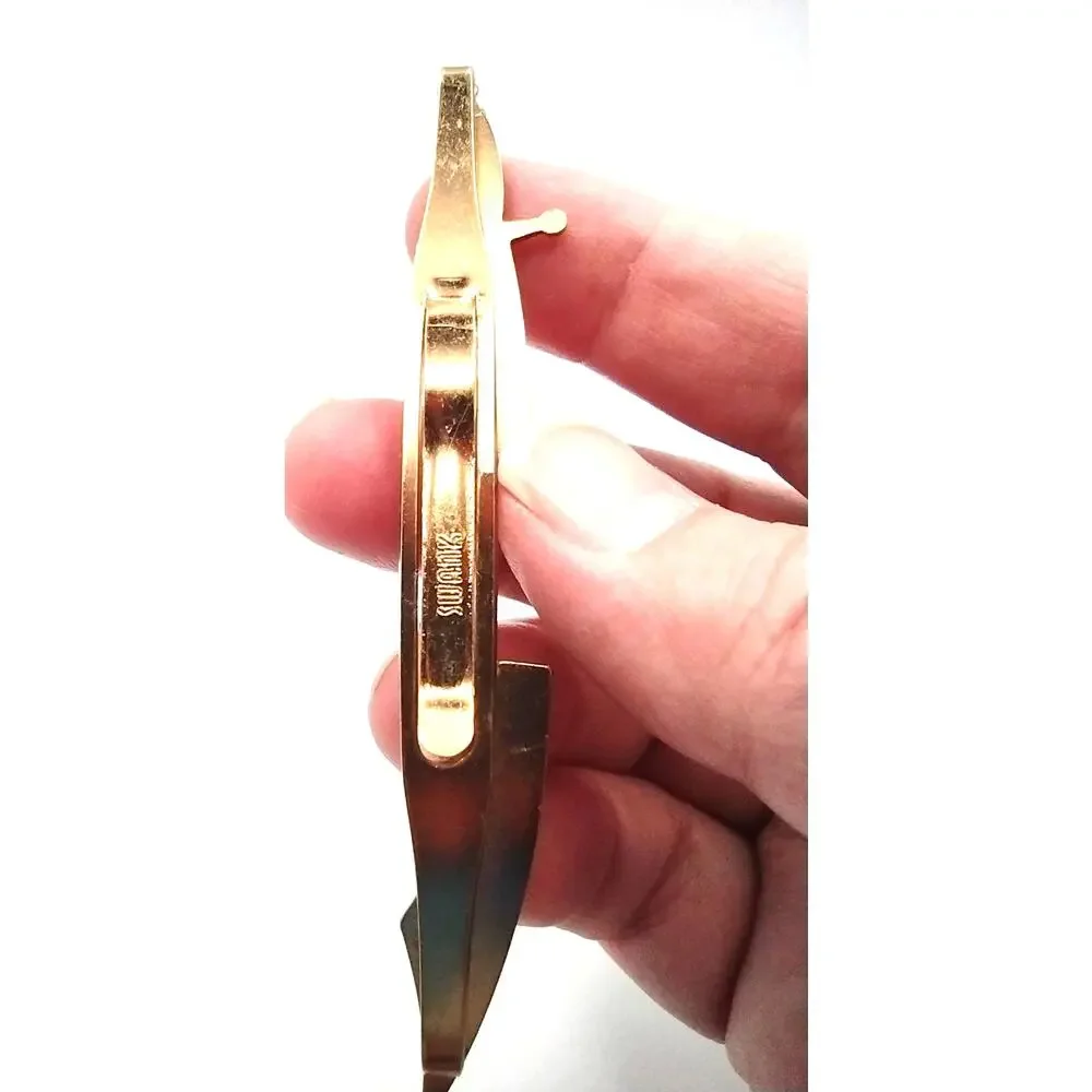 Swank Tie Bar Clip Pearl Gold Tone Pommel Scimitar Sword Cutlass Rapier Vintage